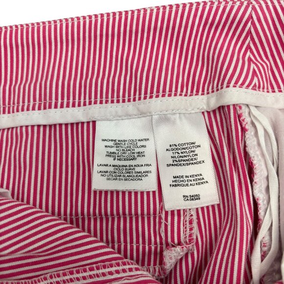 JONES NEW YORK SPORT Striped Bermuda Shorts Red and White Nautical Size 12 EUC - Picture 4 of 4